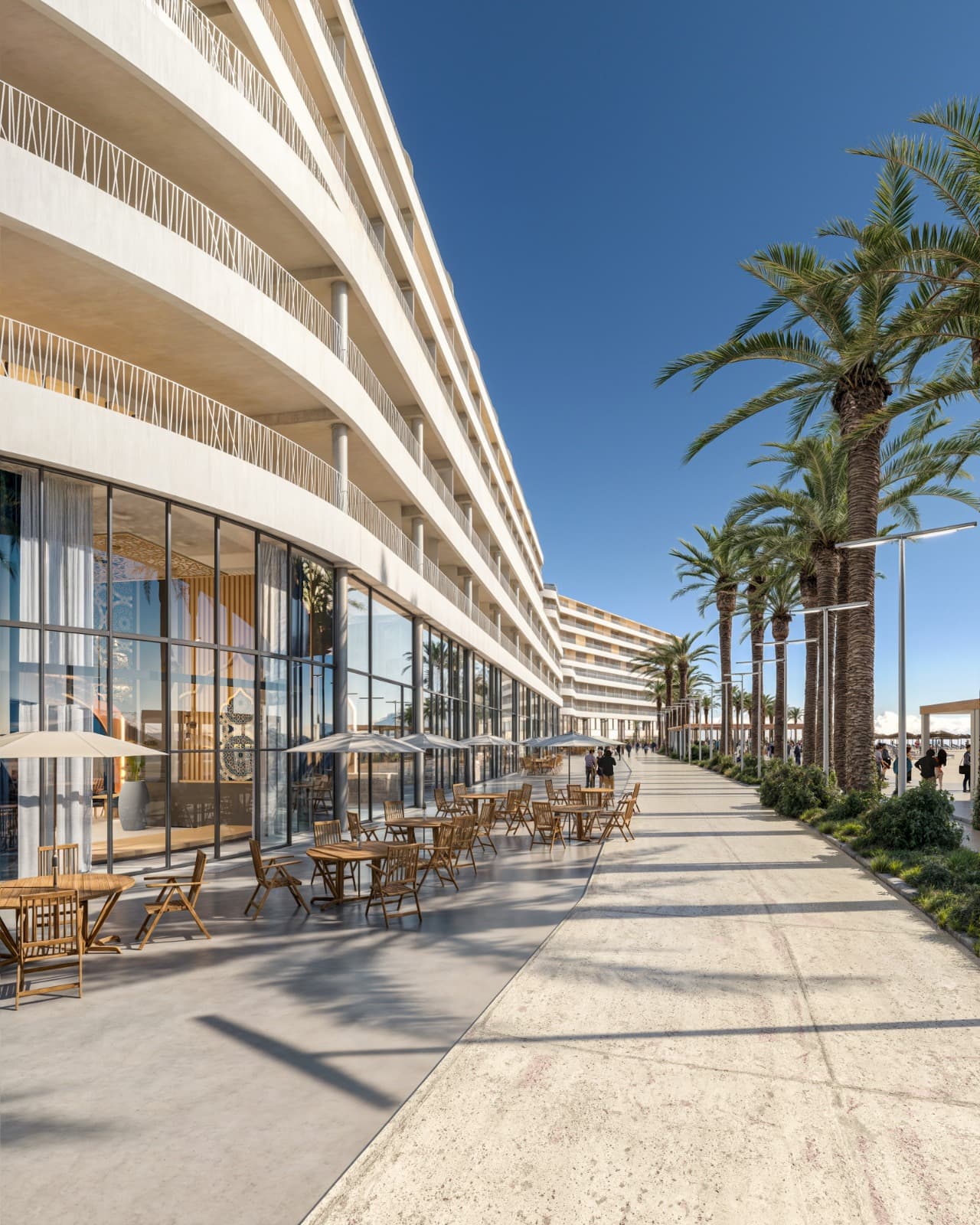 Promenade with restaurants